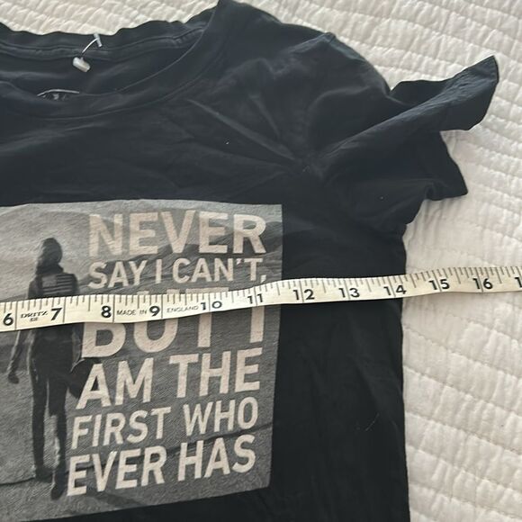 Affliction black T-shirt “never say I can’t. But I am the first who ever has” S - Picture 5 of 6